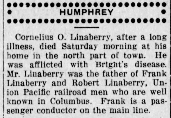 Clipping from The Columbus Telegram